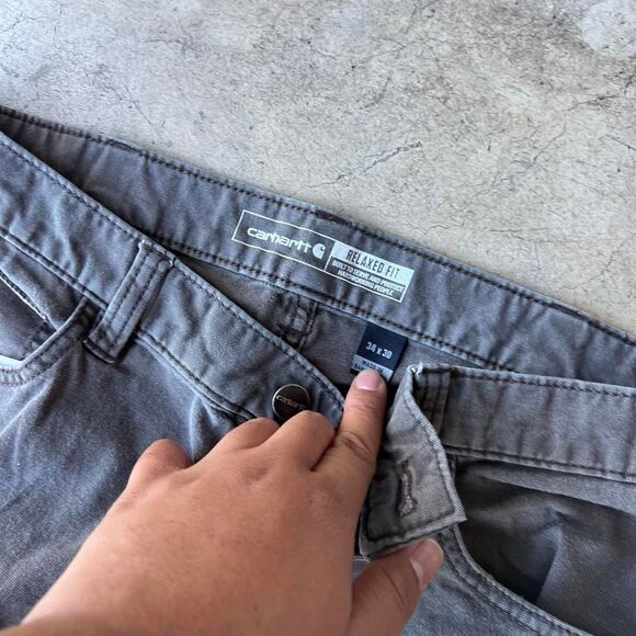 Carhartt Grey Relaxed Fit Pants Mens size 34 30 - Picture 2 of 3